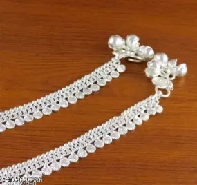 Exquisite Kolhapuri Payal - Silver-Plated Anklet with Toe Ring