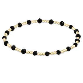 EXT GEMSTONE GOLD SINCERITY PATTERN 3MM BEAD BRAC -FACETED ONYX