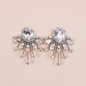 Fan Shape CZ Earrings, Parla