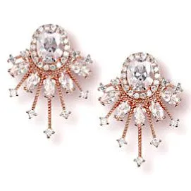 Fan Shape CZ Earrings, Parla