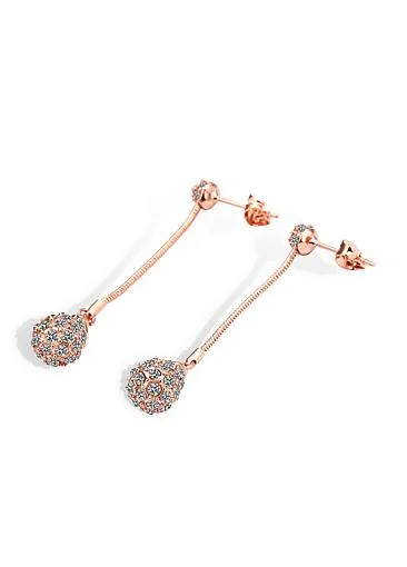 Fashion Trendy Karat Rose Gold Plated  Stud Earrings