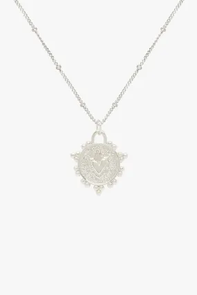 Flaming heart necklace silver 