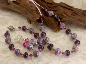 Fuchsia Amethyst Lampwork Jewelry Set