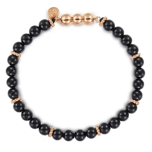 Gabriel & Co. Onyx & Rose Gold Bracelet