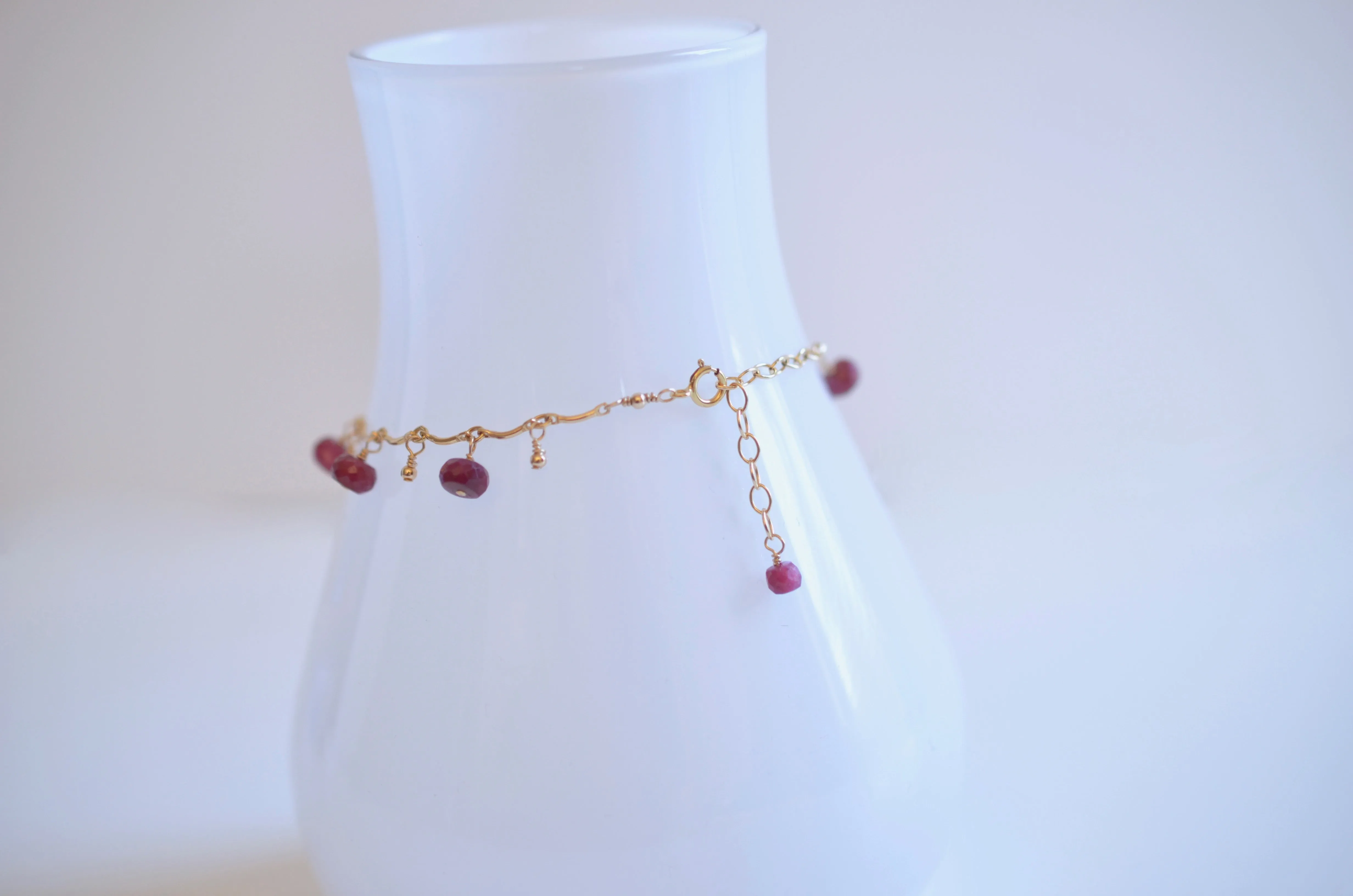 Gabriela - Ruby, 14k Gold Filled Bracelet