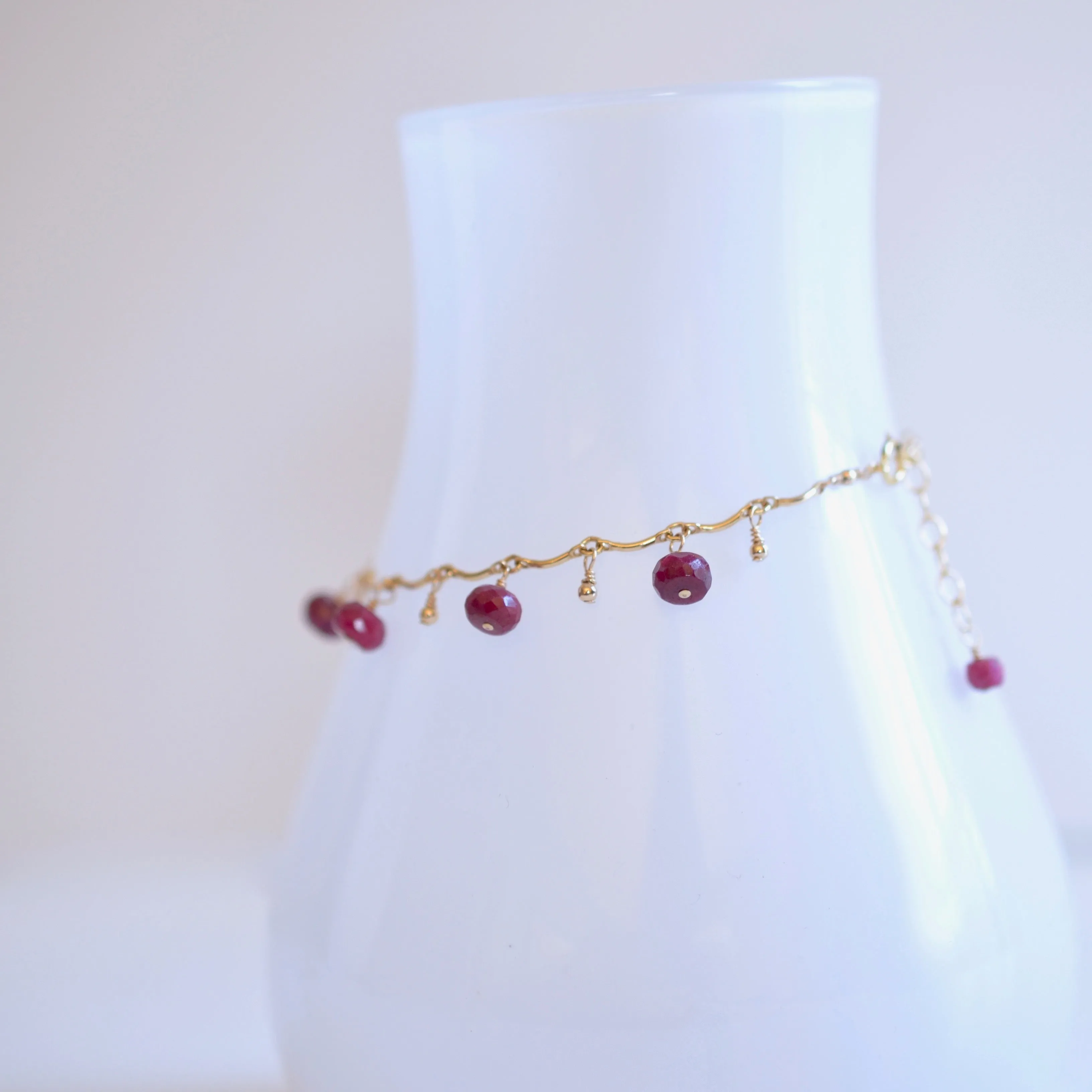 Gabriela - Ruby, 14k Gold Filled Bracelet