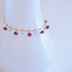 Gabriela - Ruby, 14k Gold Filled Bracelet