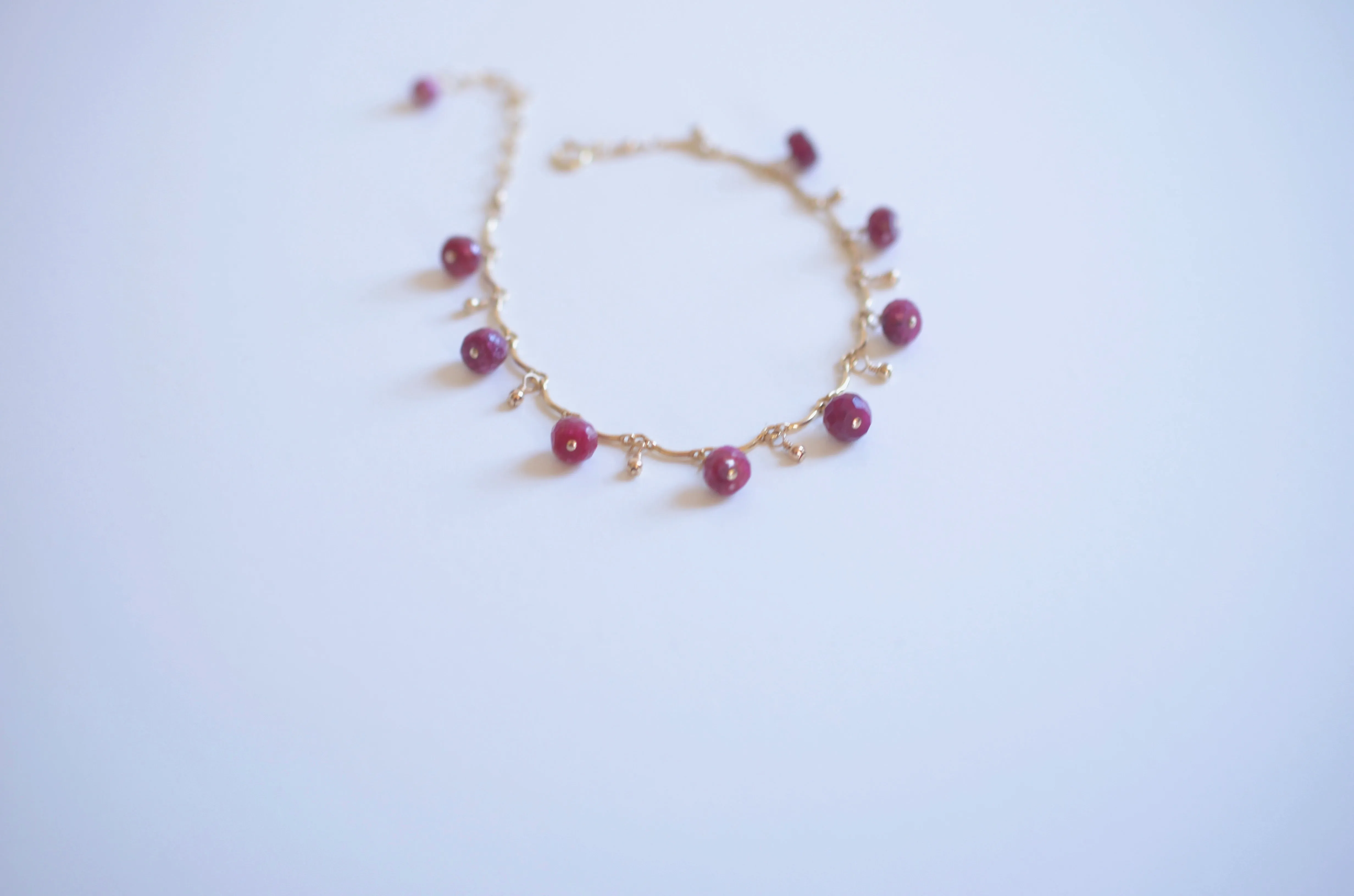 Gabriela - Ruby, 14k Gold Filled Bracelet