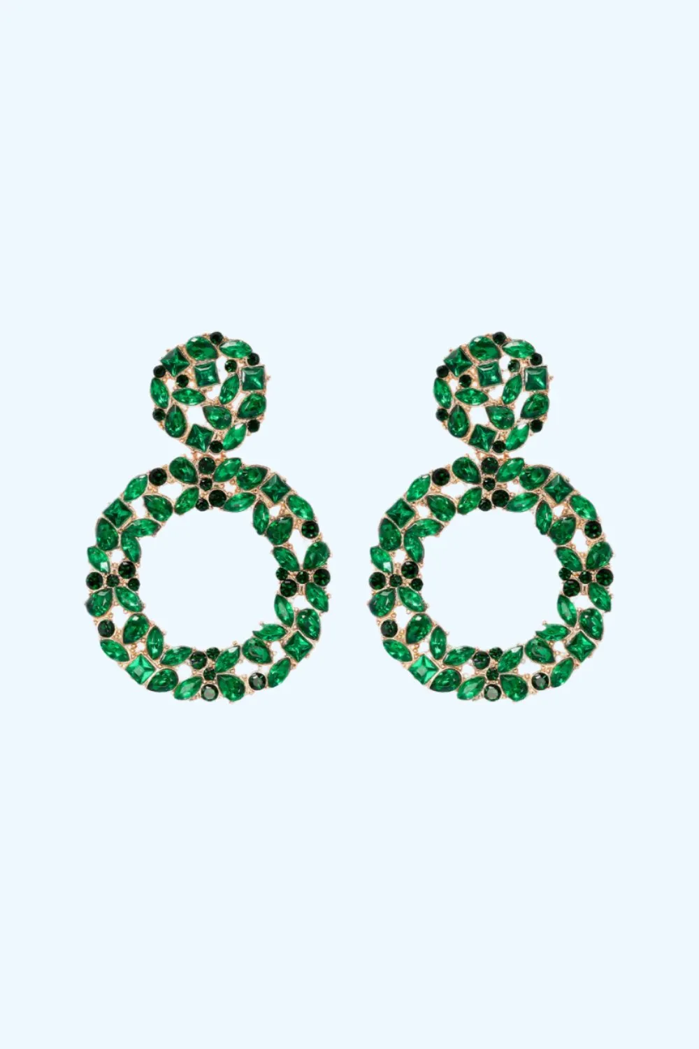 Glamorous Rhinestone Hoop Earrings