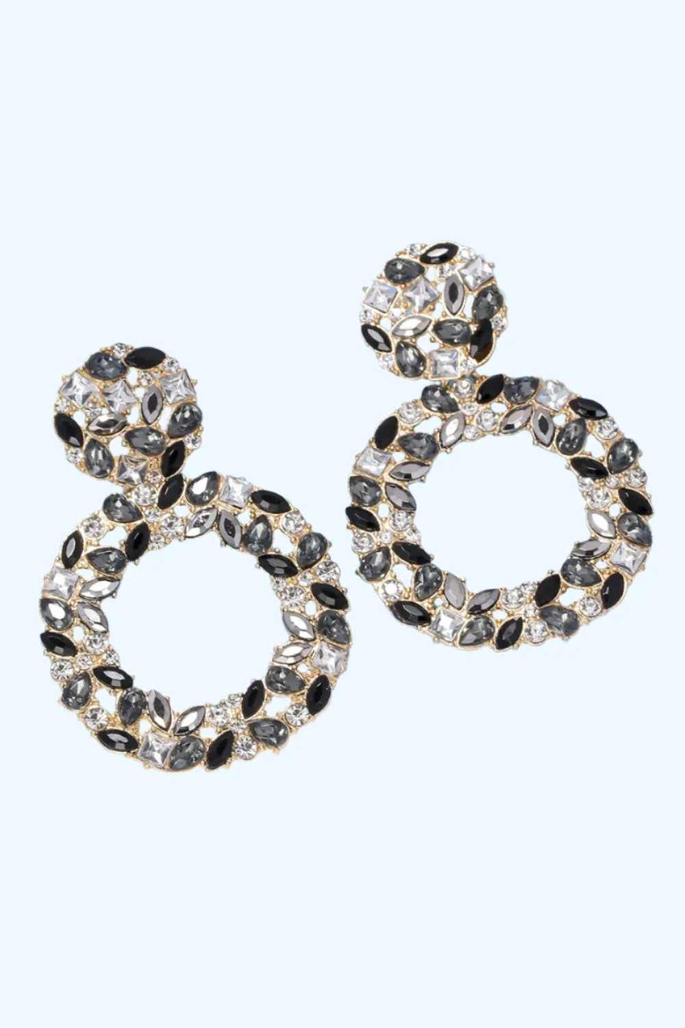 Glamorous Rhinestone Hoop Earrings