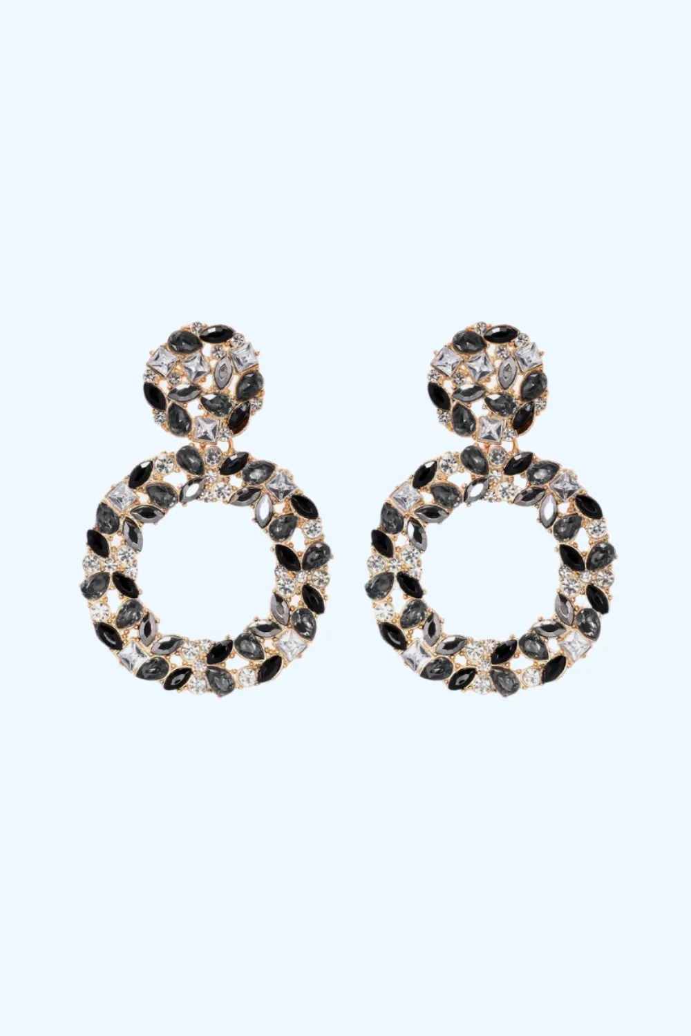 Glamorous Rhinestone Hoop Earrings