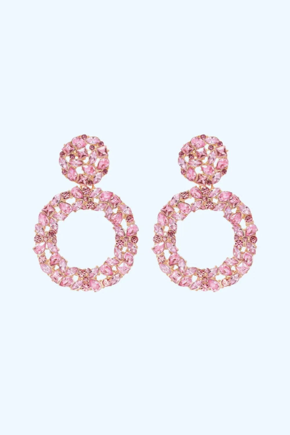 Glamorous Rhinestone Hoop Earrings