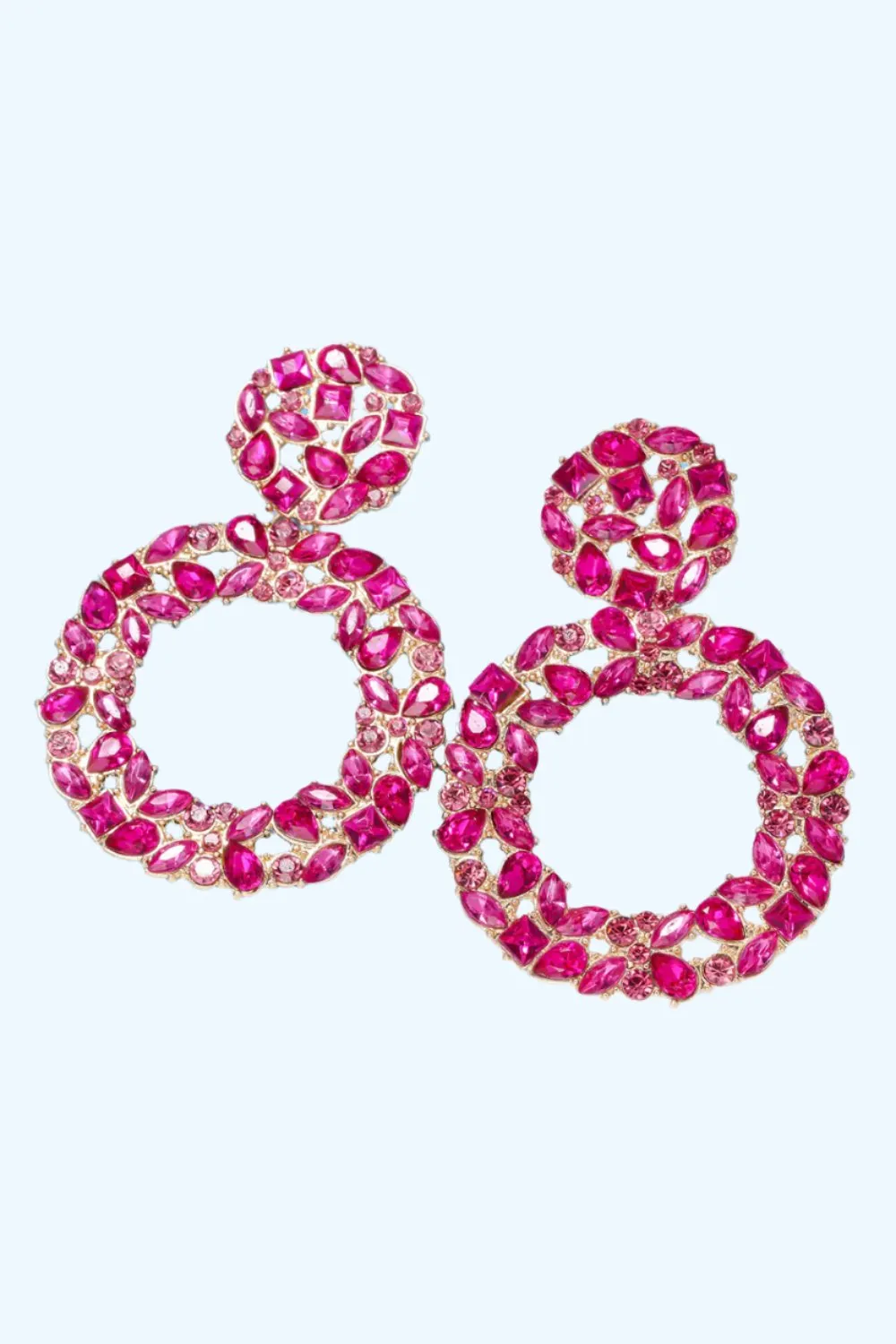 Glamorous Rhinestone Hoop Earrings