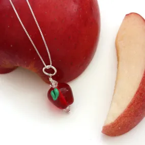 Glass Apple Necklace by Emma Gerard