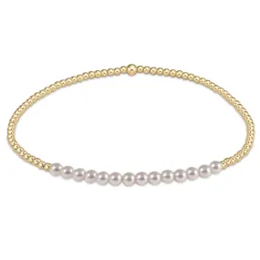 Gold Bliss 2mm Bead Bracelet - Pearl