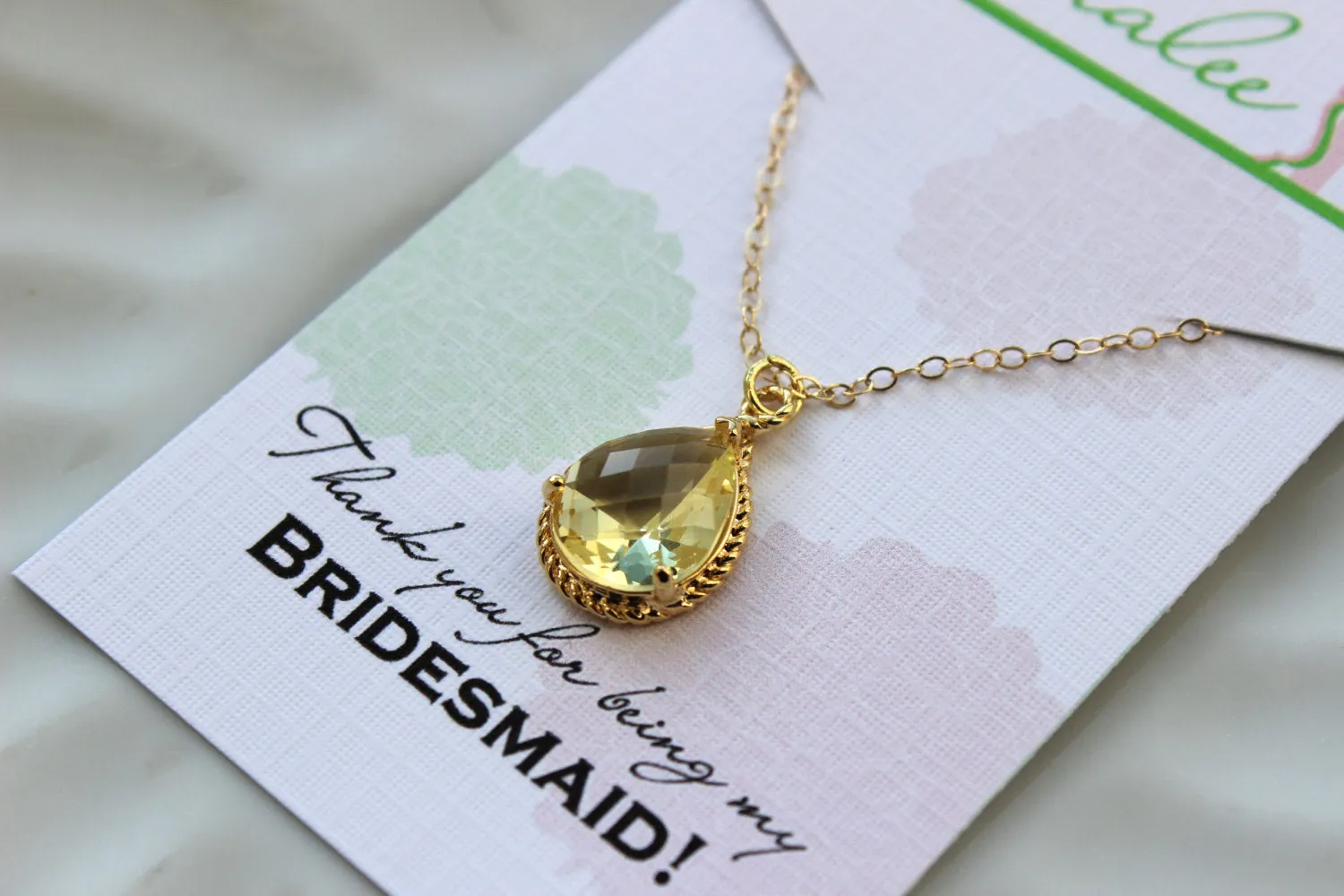 Gold Citrine Yellow Necklace - Citrine Wedding Necklace Jewelry Bridesmaid Gift Jewelry Yellow Bridal Jewelry Topaz Bridesmaid Gift Under 30