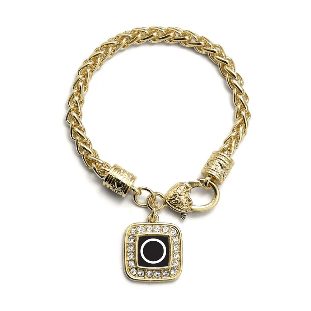 Gold My Initials - Letter O Square Charm Braided Bracelet