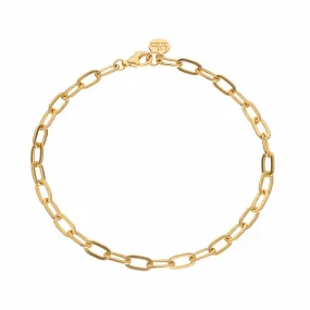 Gold Plated Chunky Oval Link Charm Bracelet