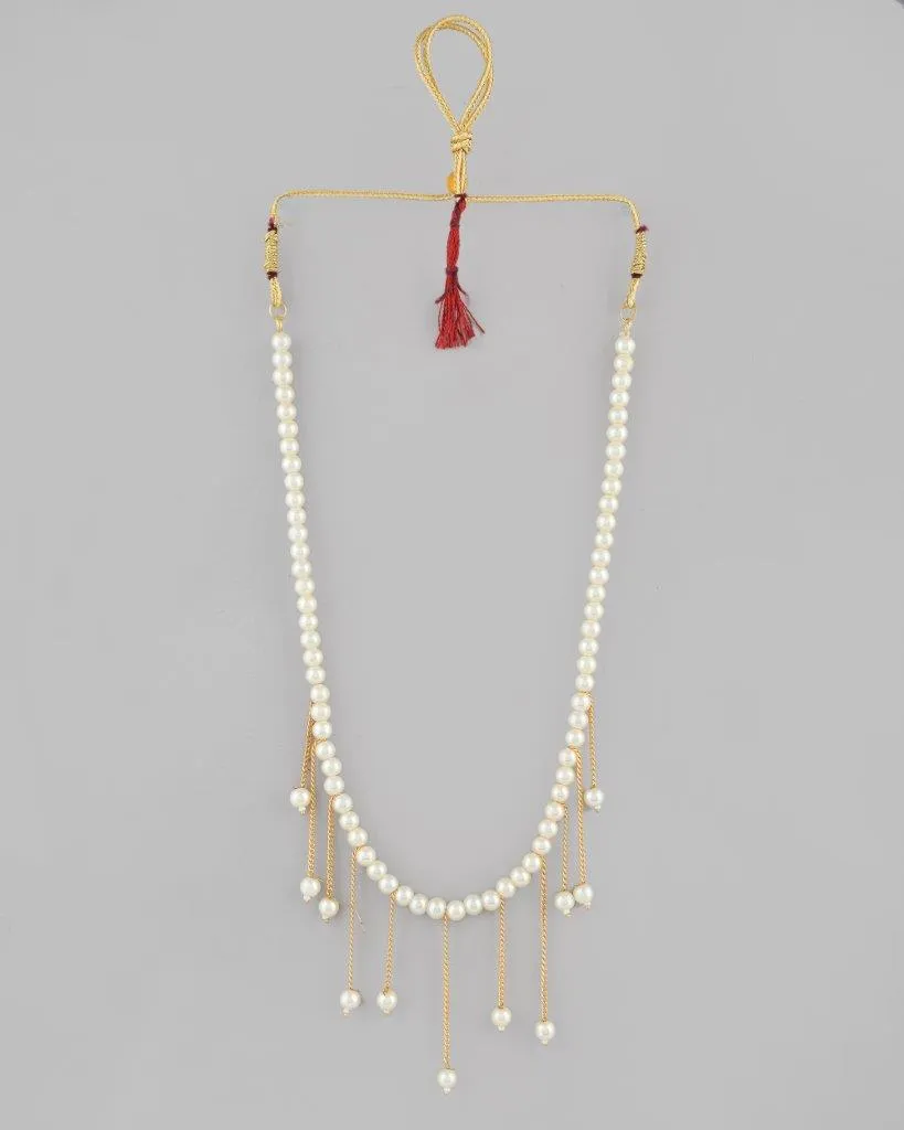 Gold Plated Pearl Beads Necklace - Voj