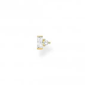 Gold Plated Zirconia White Stone Single Ear Stud H2186-414-14