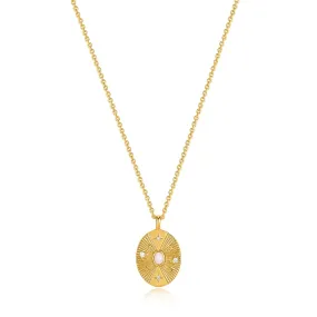 Gold Scattered Stars Kyoto Opal Disc Necklace