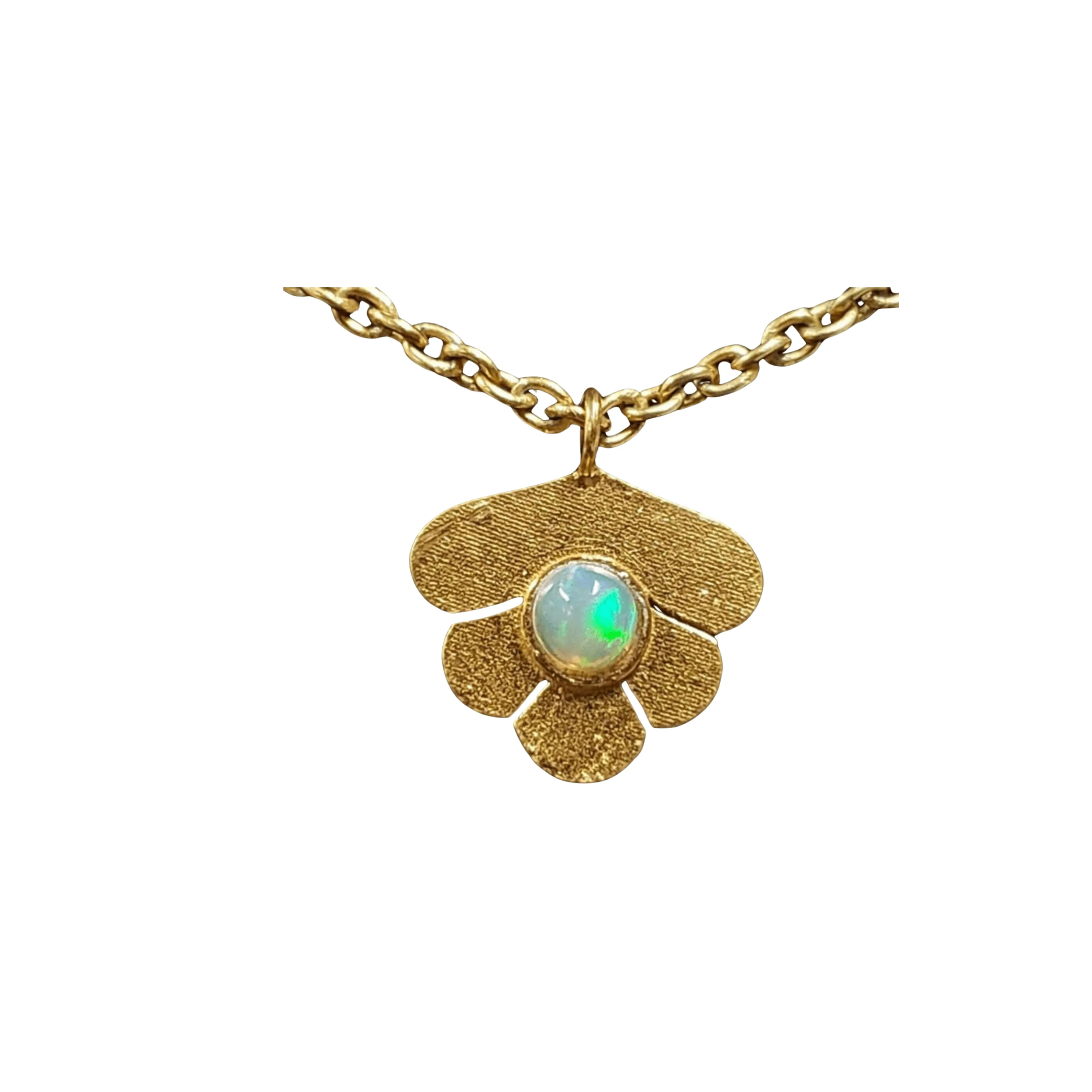 Gold Vermeil Ethiopian Opal Floral Charm Pendant