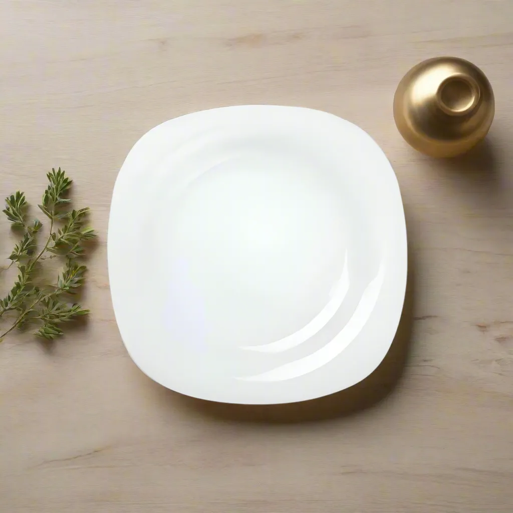 Golden Opal Carine Plain White Dessert Plate (Set of 6)