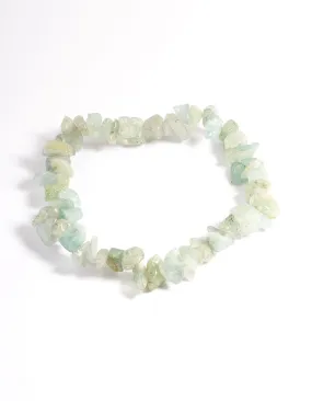 Green Fluroite Stone Stretch Bracelet