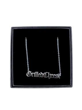 Grilled Cheese Word Necklace- Silver