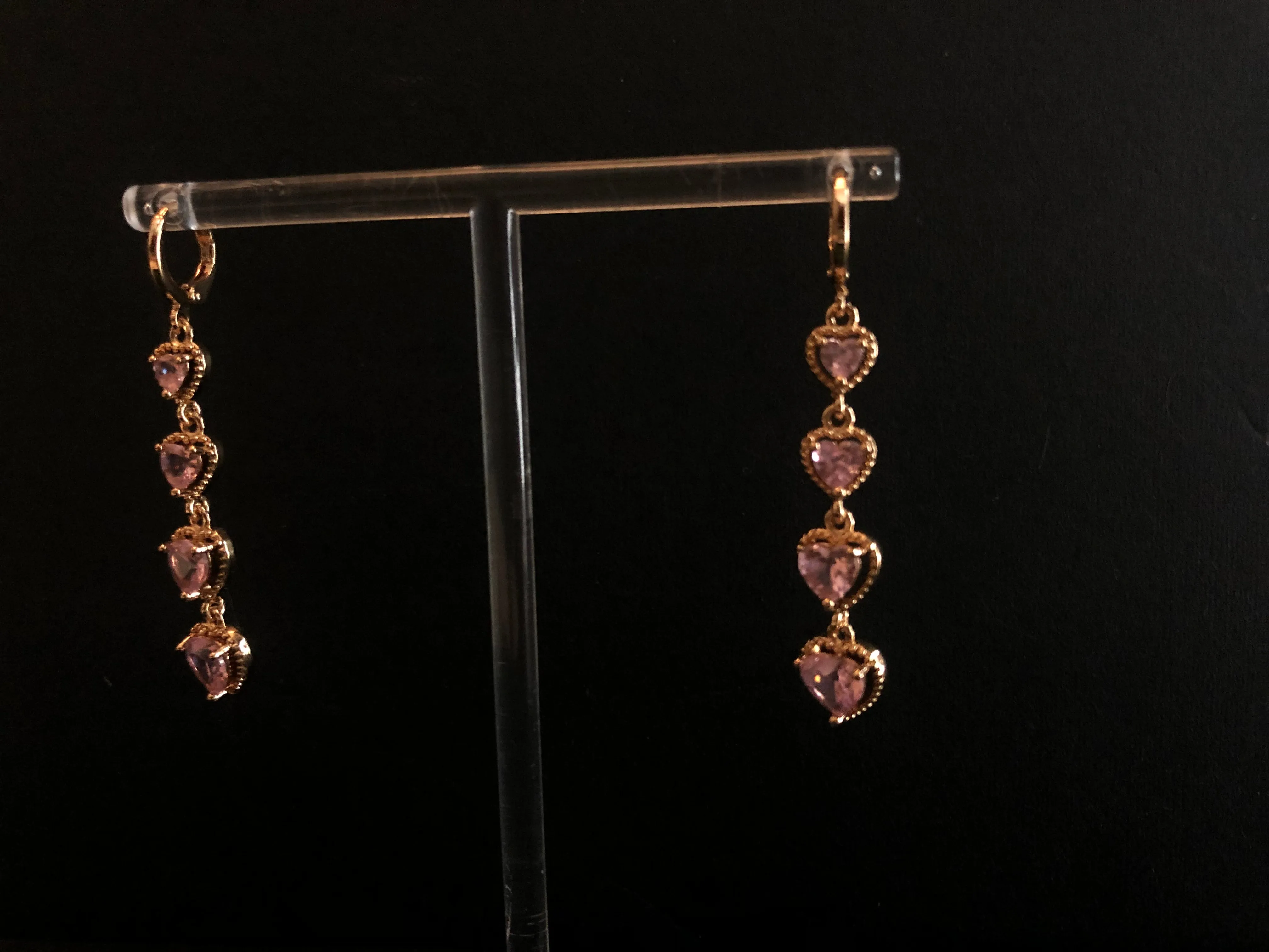 Gwendolyn Pink Heart Earrings