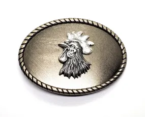 Handmade Antique Silver Steampunk Rooster Belt Buckle