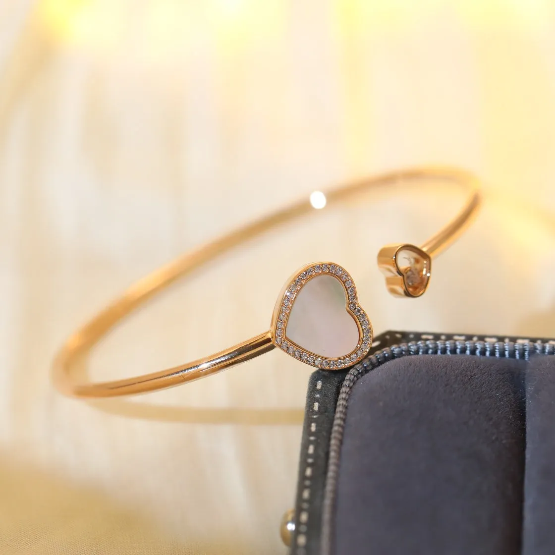 HAPPY HEART BRACELET PINK GOLD DIAMOND