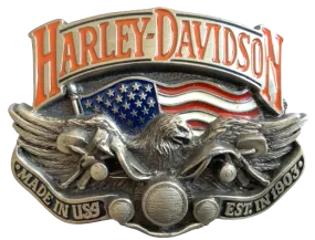 Harley Davidson Made in USA Silver Belt Buckle