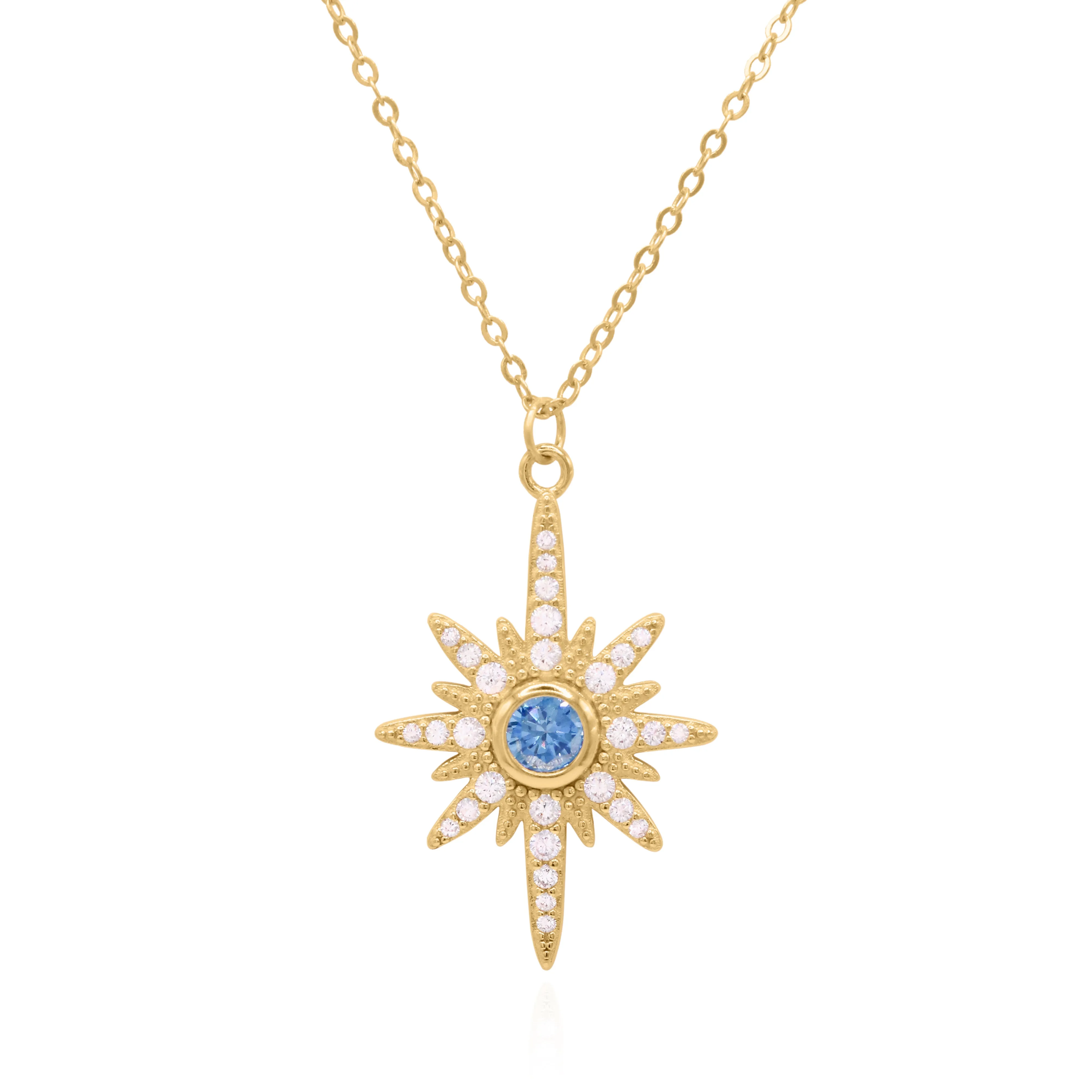 Heidi North Star Birthstone Necklace | 18K Gold Plated