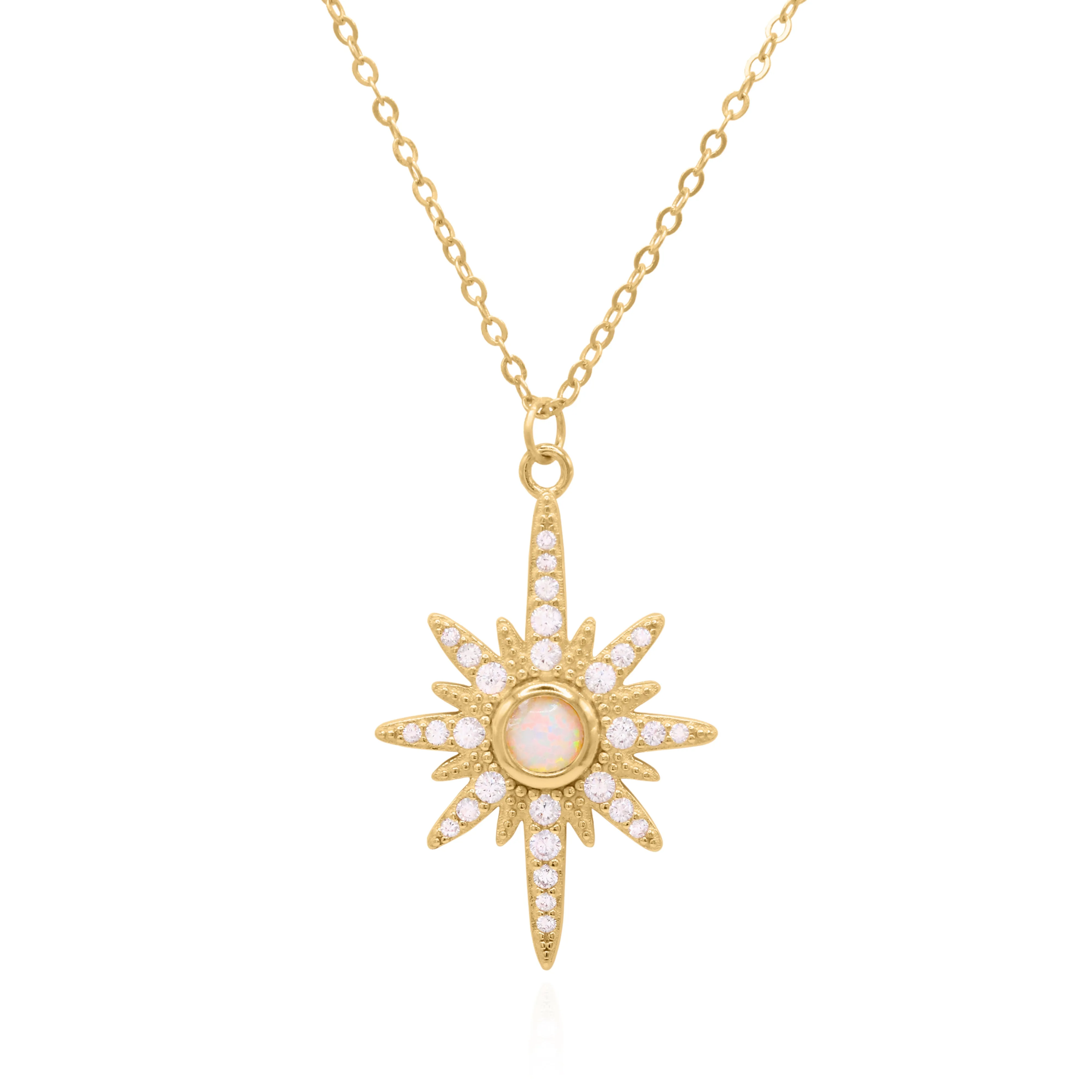 Heidi North Star Birthstone Necklace | 18K Gold Plated