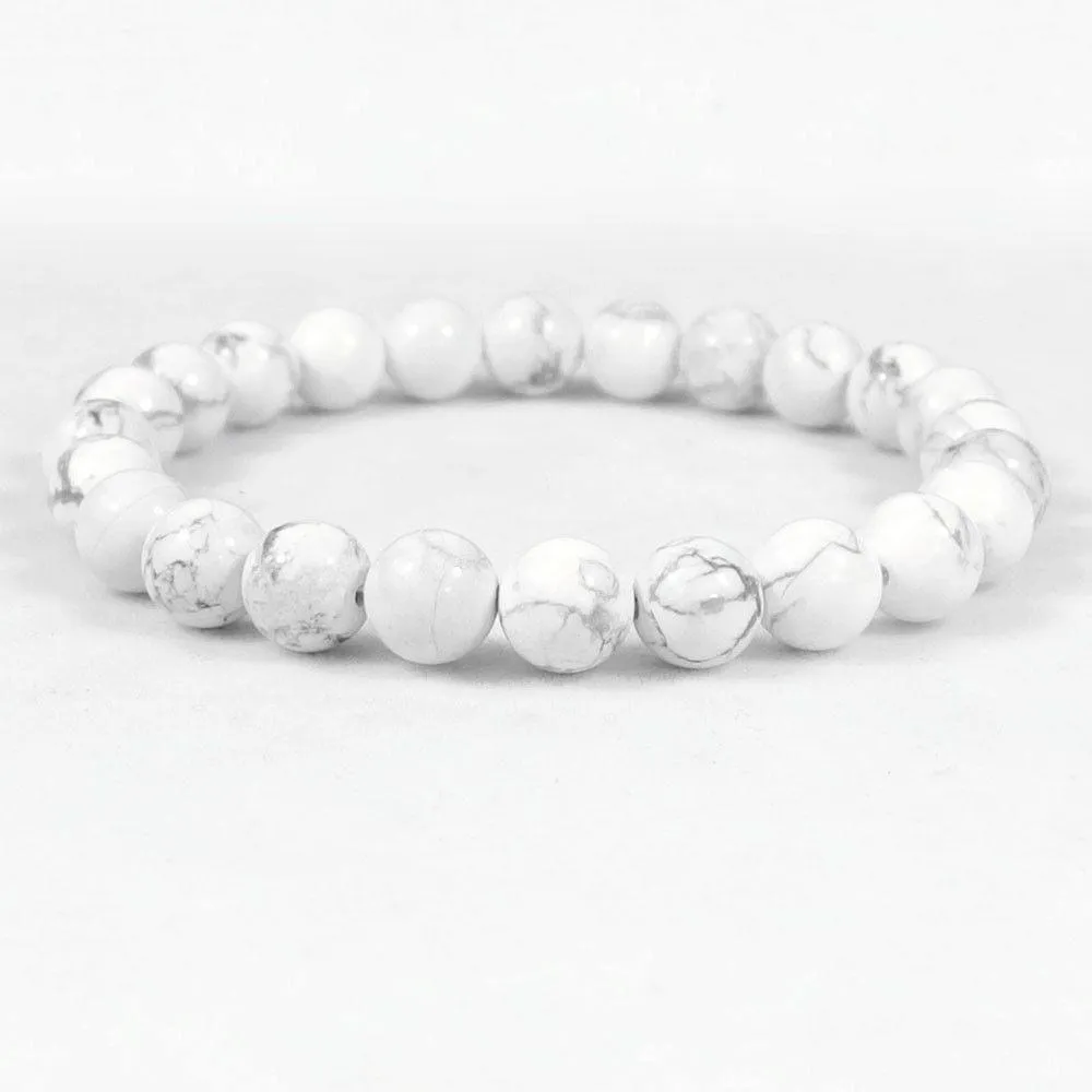 Howlite Beaded Crystal Bracelet