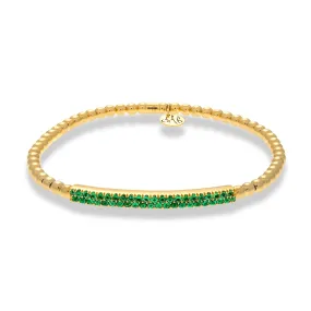 Hulchi Belluni 18K Yellow Gold Bracelet with Tsavorite Garnets