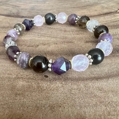 I Can Heal Myself-Amethyst, Petalite, Rose Quartz, Smoky Quartz, Fluorite, Sugilite