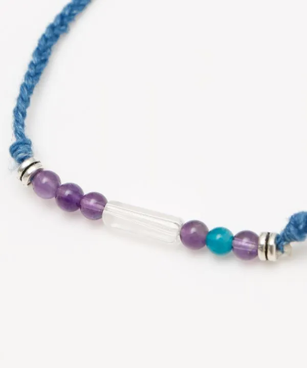 Indigo Dyed Braided Bracelet - Amethyst - Feb