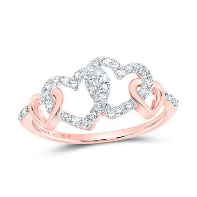 Intertwined Diamond Hearts .25 CTW Ring in 10K White or Rose Gold Beautiful!