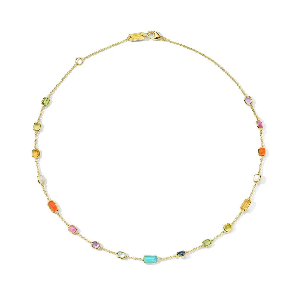 Ippolita 18k Yellow Gold Summer Rainbow Rock Candy Short Gelato Necklace