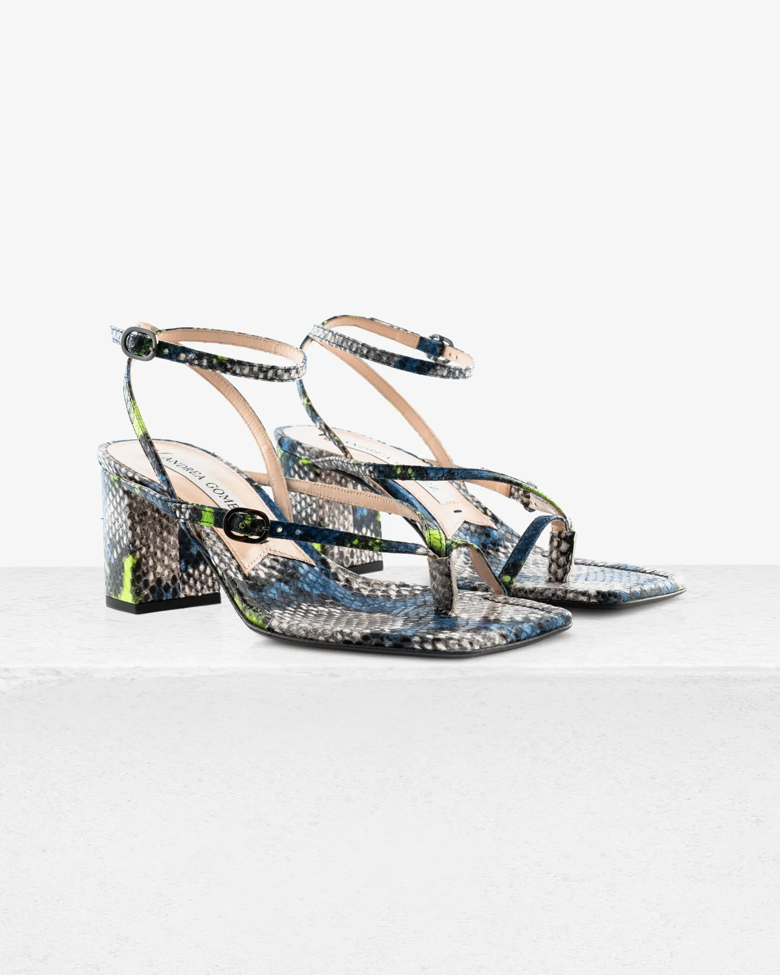 Iris Green Blue Faux Python Sandal