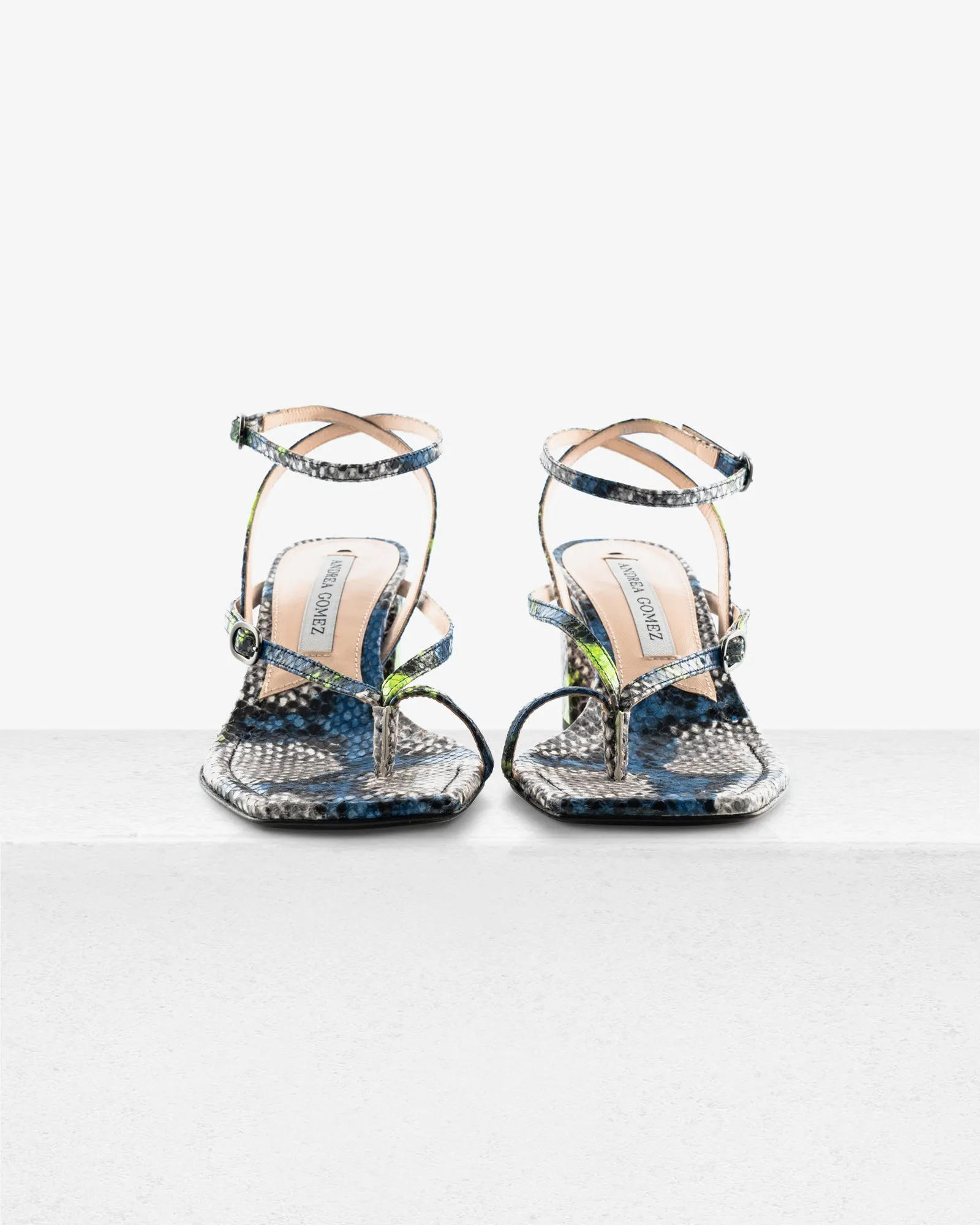 Iris Green Blue Faux Python Sandal