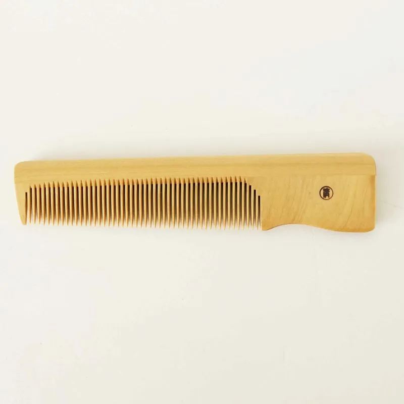 Japanese Akane (Madder) Comb with Chirimen (Crepe Fabric) Case ,  Handmade in Kyoto, Japan,  Japanese traditional hair comb