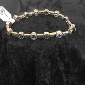 Judith Jack Silver/Purple amethyst Vintage style Bracelet, Sterling