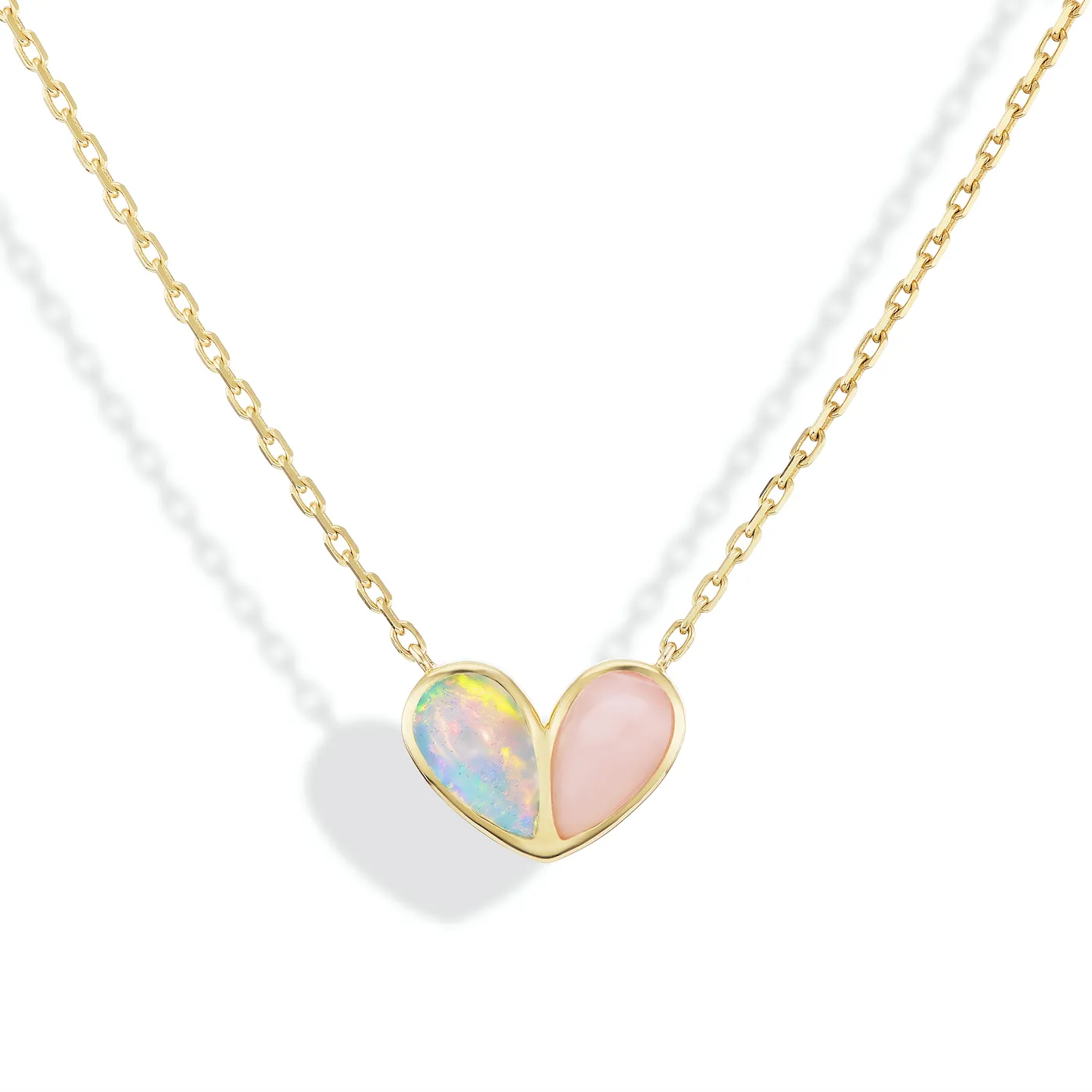 Jumbo Sweetheart Necklace Ethiopian Opal & Pink Opal