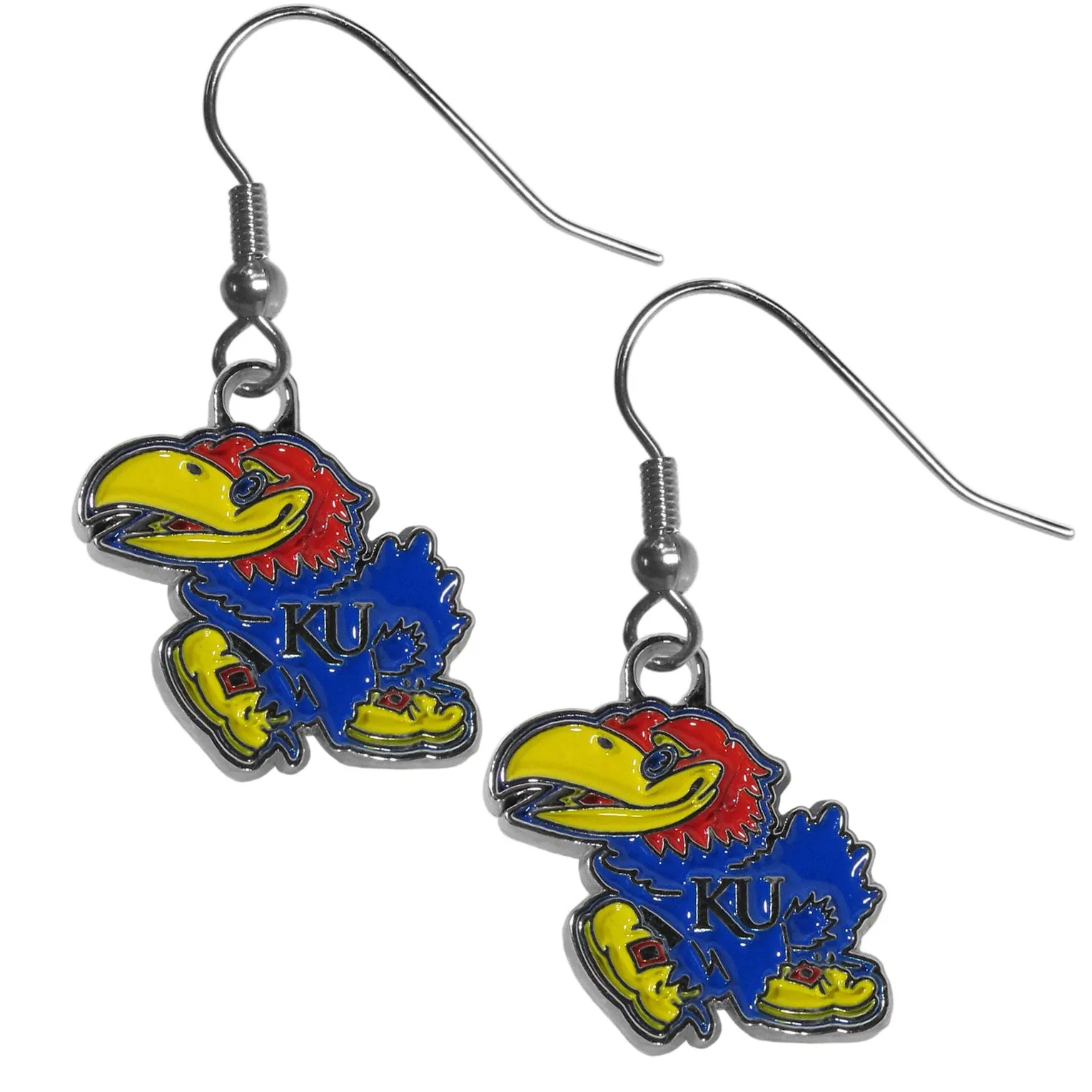 Kansas Jayhawks Chrome Dangle Earrings