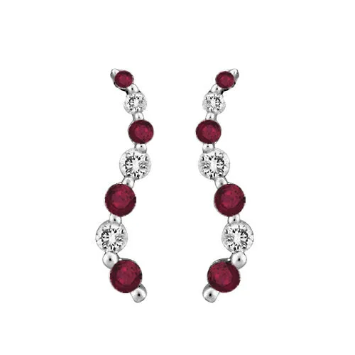 KATARINA Ruby and Alternating Diamond "Journey of Love" Curve Jewelry Set