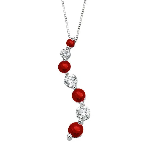 KATARINA Ruby and Alternating Diamond "Journey of Love" Curve Jewelry Set