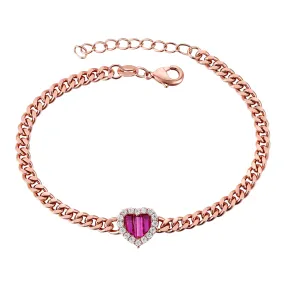 La Scène Rose Gold Plated Heart Bracelet